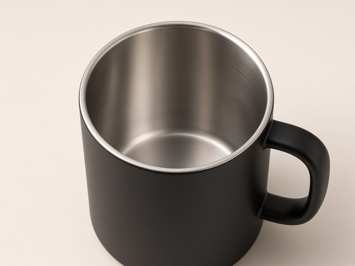 Stainless steel mug interior
